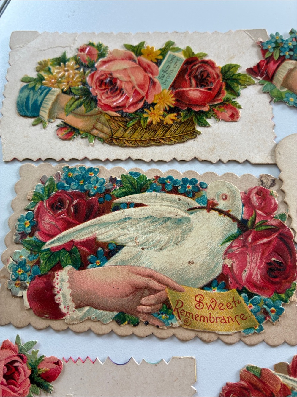 Antique Floral Ephemera with Red, Pink, Yellow and Green Accents - Picture 5 of 6